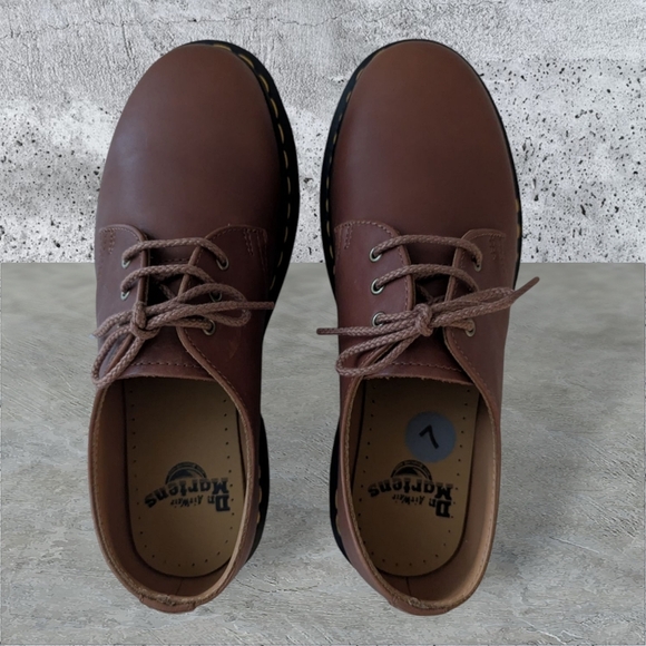 Dr.Martens Men's 1461 , 3 Eye Lace Up Leather Oxford Brown Size 7 - Picture 4 of 13